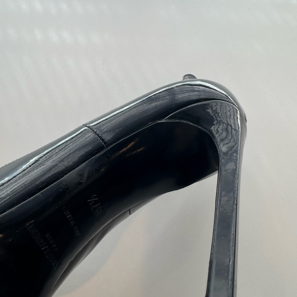 Saint Laurent Black Patent Leather Pointed Toe Stiletto Pumps - Picture 4 of 4